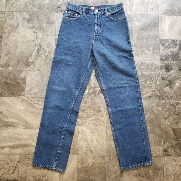 Vintage 90s y2k Tommy Hilfiger High Rise Waisted Relaxed Fit Mom Jeans 9/32 - Picture 2 of 10